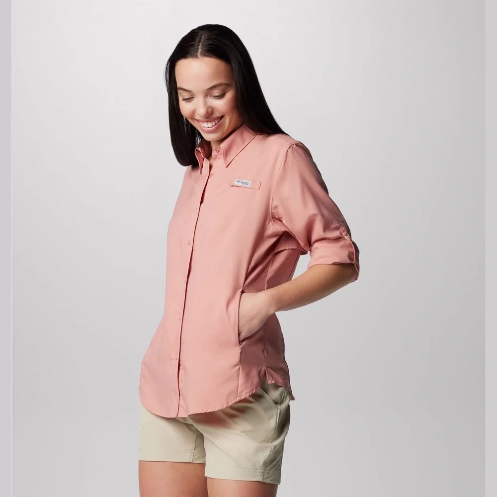 Columbia Pink Button-Up Women's Top - Picture 4 of 12